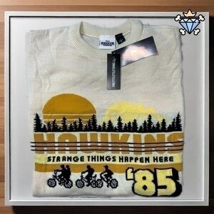 PRETTY LITTLE THING X STRANGER THINGS CREAM KNIT JUMPER SWEATER SIZE SMALL